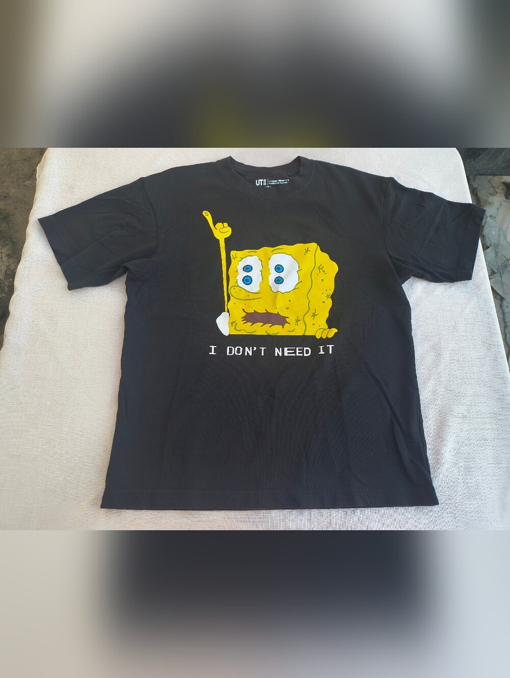 Spongebob Squarepants Black Cactus Plant Flea Market Uniqlo T Shirt Size XS